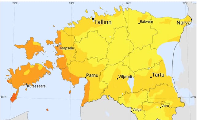 Päikesekiirguse kaart, Eesti kohta